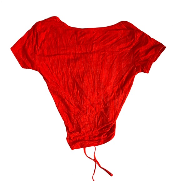 Garage orange ribbed The V Ruched Tee - Picture 5 of 11